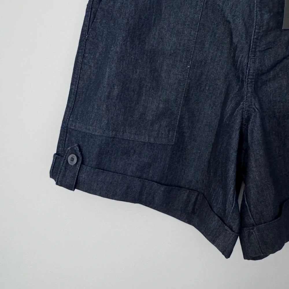 Lee Denim Short Mid Rise Women 8 Indigo Comfort Waistband